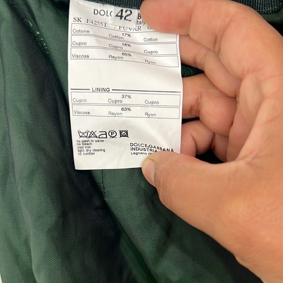 DOLCE & GABANA green velvet midi skirt size 42 - Picture 10 of 14